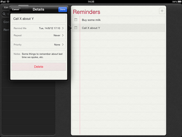 Reminders or To-do list items are for actions and therefore should be organised around VERBS