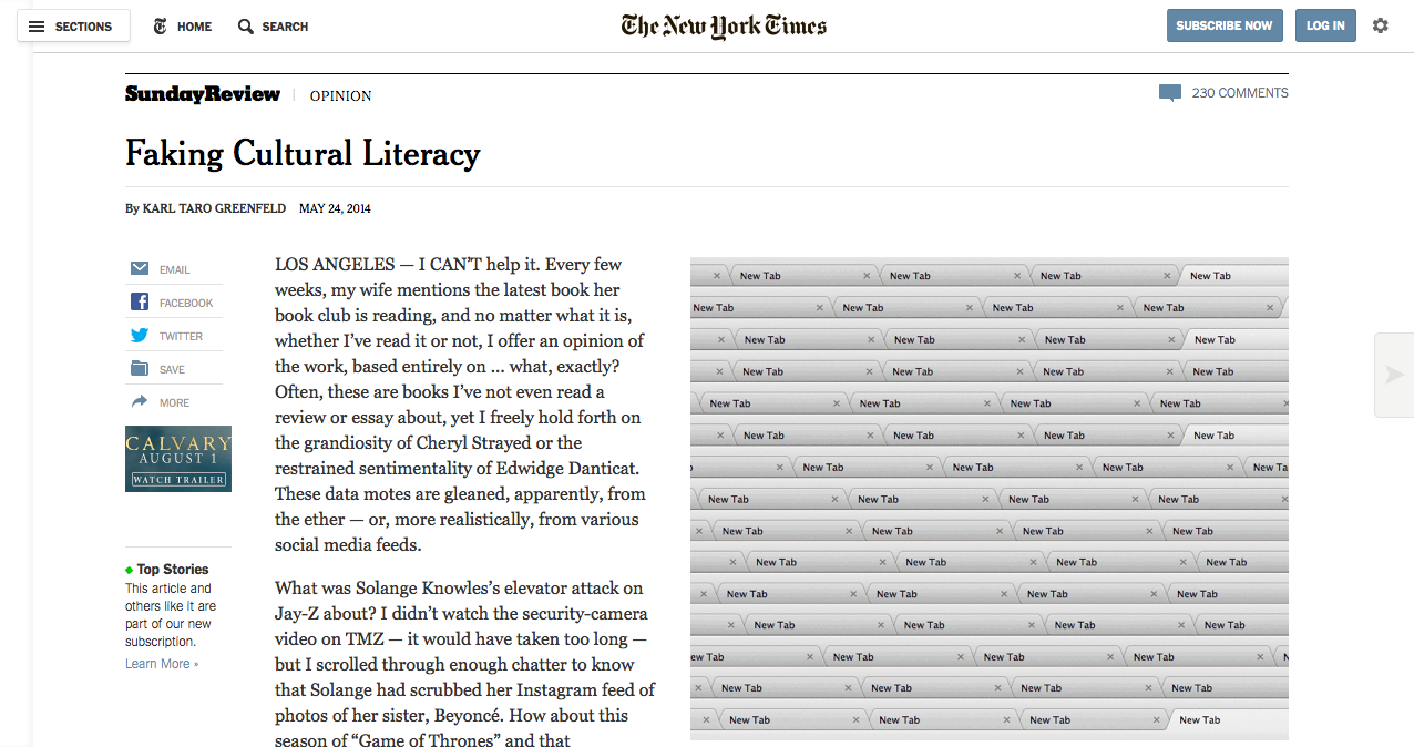 Faking Cultural Literacy - NYTimes.com