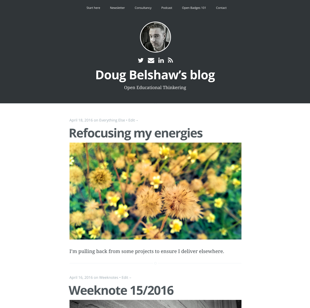 Blog redesign (April 2016)