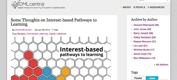 Some Thoughts on Interest-based Pathways to Learning. [DMLcentral]