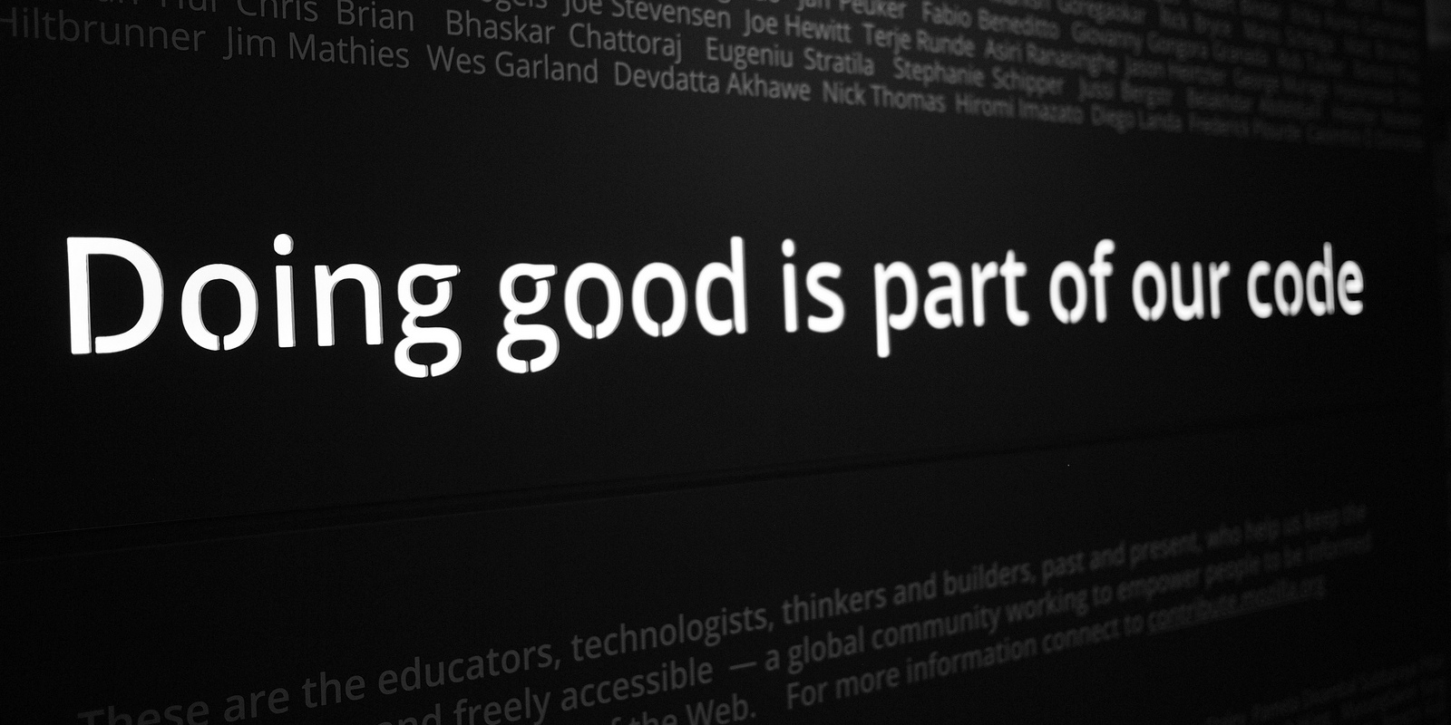 Doing good is part of our code