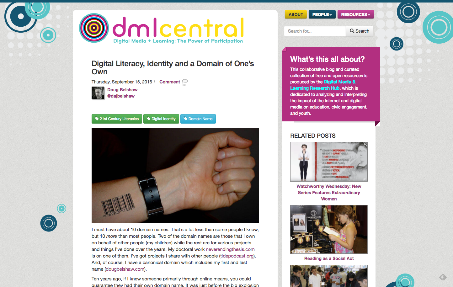 Digital Literacy, Identity and a Domain of One’s Own [DML Central]