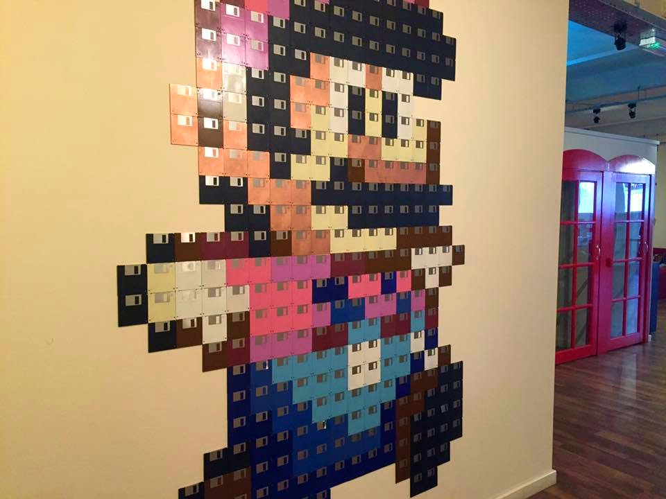 Super Mario made from disks