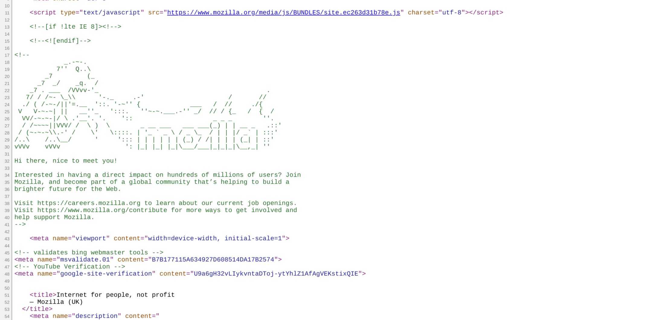 Mozilla source code