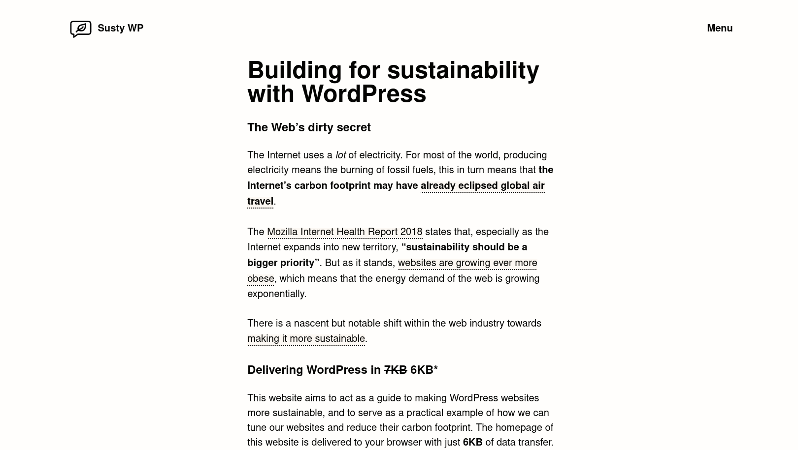 Time for a more sustainable blog theme