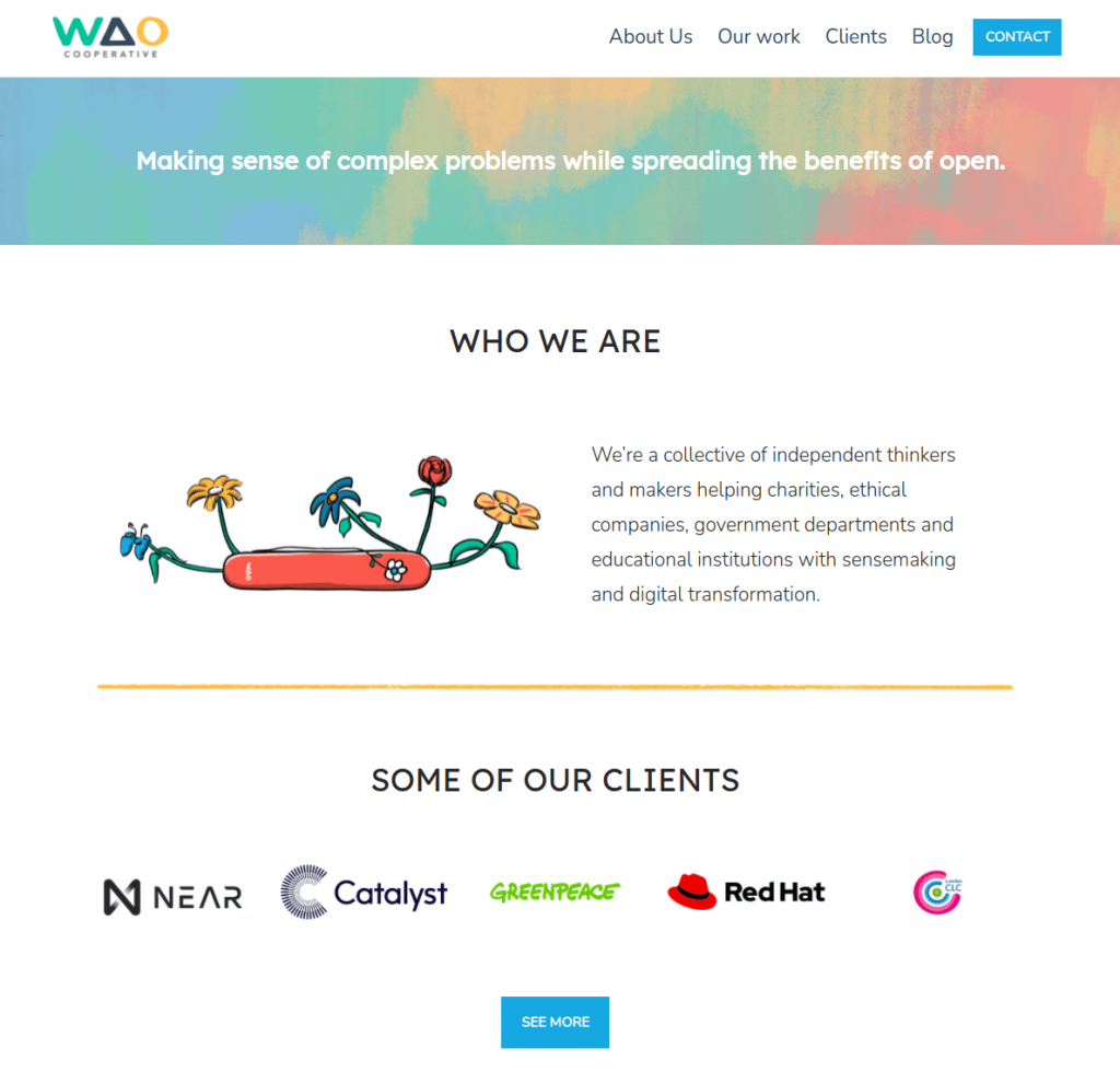 Redesigned WAO website (May 2021)