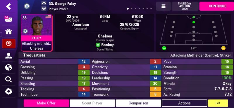 Screenshot of Football Manager Mobile, taken from fmmvibe.com