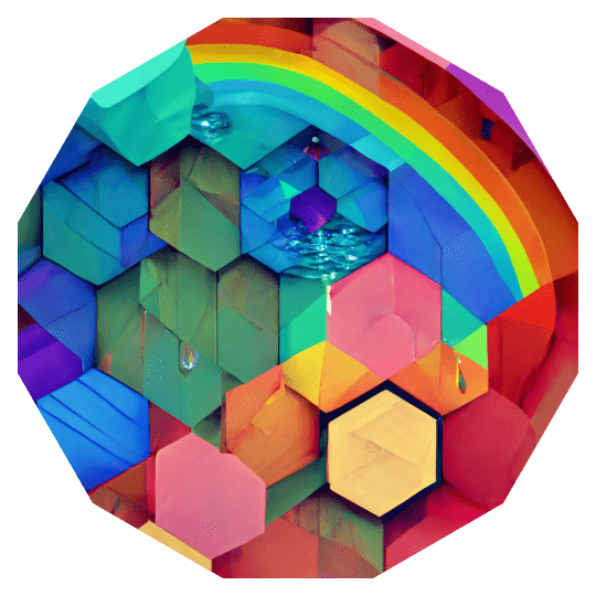 12-sided rainbow hexagon images