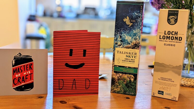 Fathers Day cards and whisky