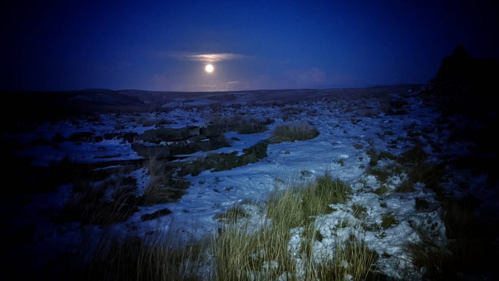Moonrise over Northumberland National Park