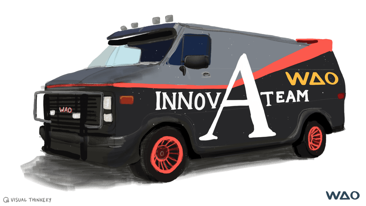 InnovAteam van with WAO logo on the side