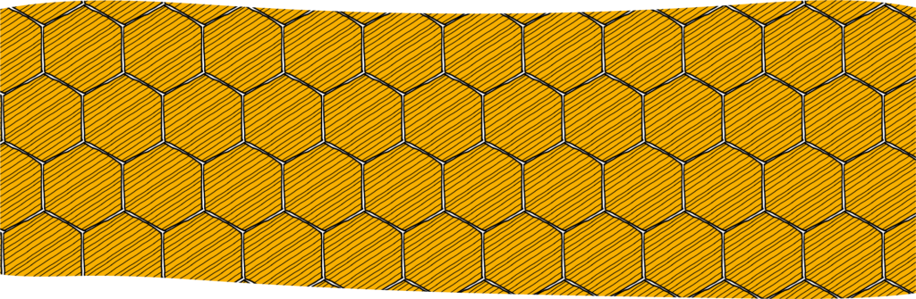 Hexagons looking a bit like badges (or a  beehive)